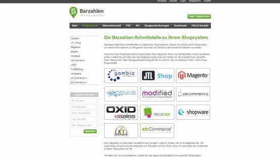 Barzahlen Integrationscenter