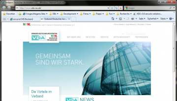 Website Verband Deutscher Architekten NRW